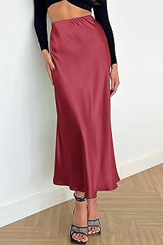 PRETTYGARDEN Women's Satin Skirts Dressy Casual 2025 Fall